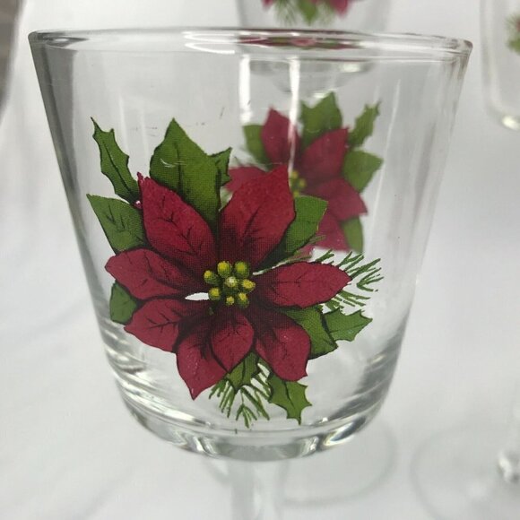 Better Homes & Gardens 5 Poinsettia Glass Votive Candle Holders Christmas Decor - Picture 8 of 12